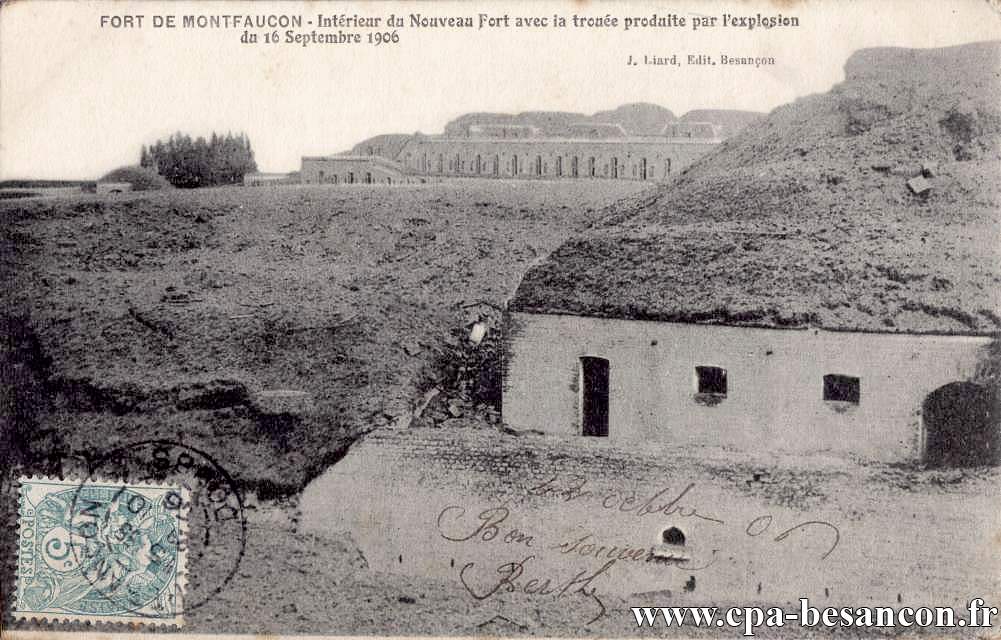 FORT DE MONTFAUCON - Intérieur du Nouveau Fort avec la trouée produite par l'explosion du 16 Septembre 1906